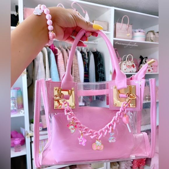 Hello Kitty handmade Pink Heart purse chain - Picture 3 of 3